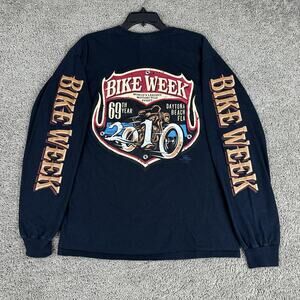 Daytona Bike Week Shirt Mens Medium Black 2010 Long Sleeve Motorcycle Event Tee